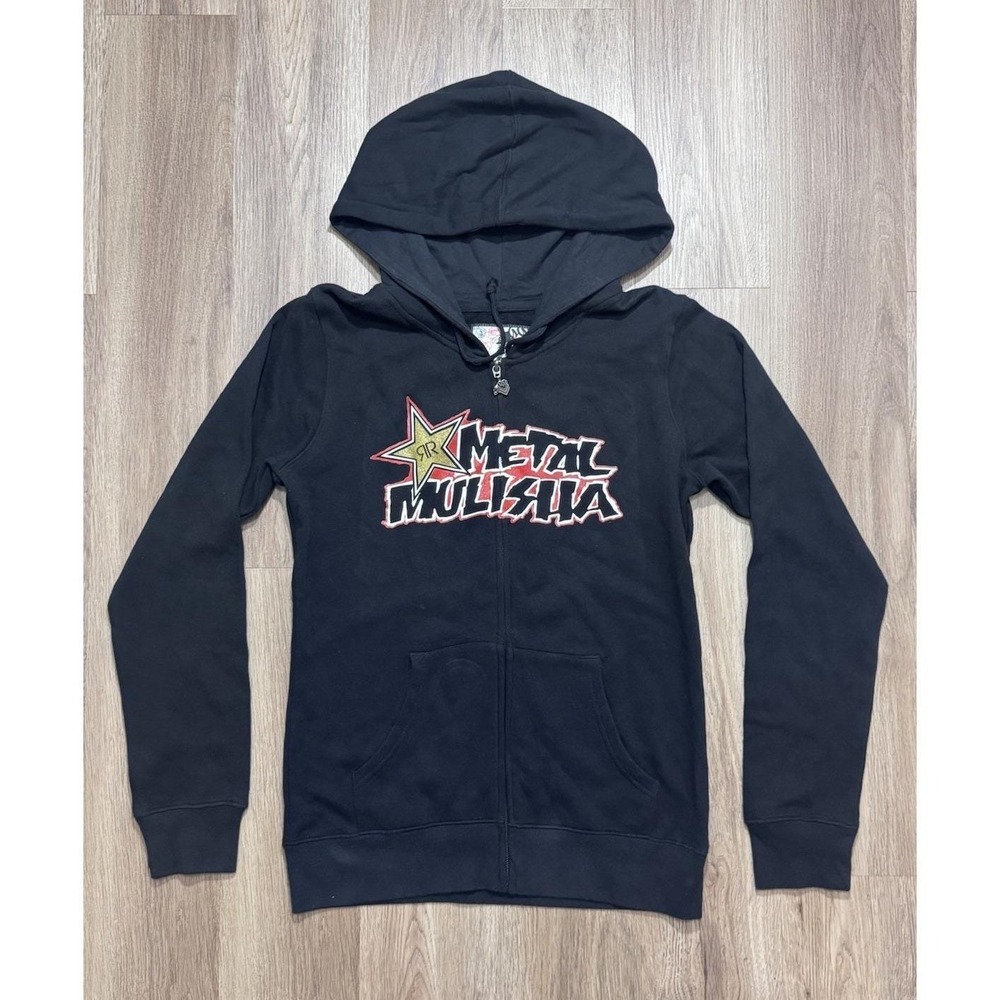 Y2K Metal Mulisha Rockstar Energy Drink Zip Up Women Hoodie Size L